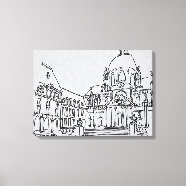 Impressão Em Tela Courtyard de La Sorbonne | Universidade de Paris (Frente)