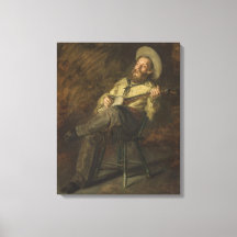 Cowboy tocando banjo e cantando música country