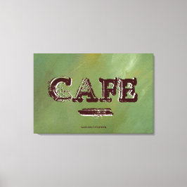 Impressão em Tela Cozinha Café Vintage - Verde Esc