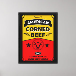 Impressão Em Tela Cozinha de Corned Beef Vintage