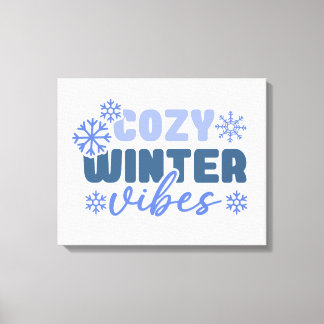 Impressão Em Tela Cozy Winter Vibes - Tipografia do Floco de Neve