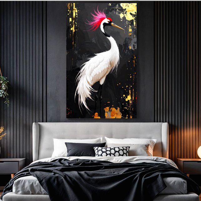 Impressão Em Tela Crane Art  - Contemporary Asian‑Inspired Design (Criador carregado)