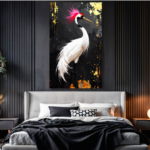 Impressão Em Tela Crane Art - Design Contemporâneo Inspirado na Ásia