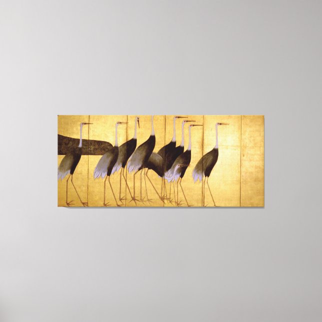 Impressão Em Tela Crane, Ogata Korin, Belas Artes Japonesas (Frente)