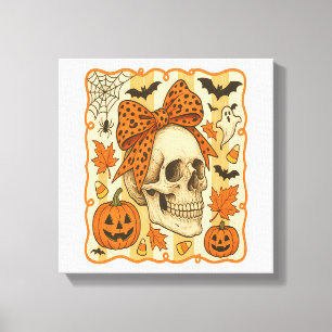 Impressão Em Tela Cranio Assustador Halloween