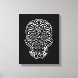Impressão Em Tela Crânio branco insípido em preto