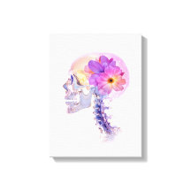 Crânio Com Flor Roxo