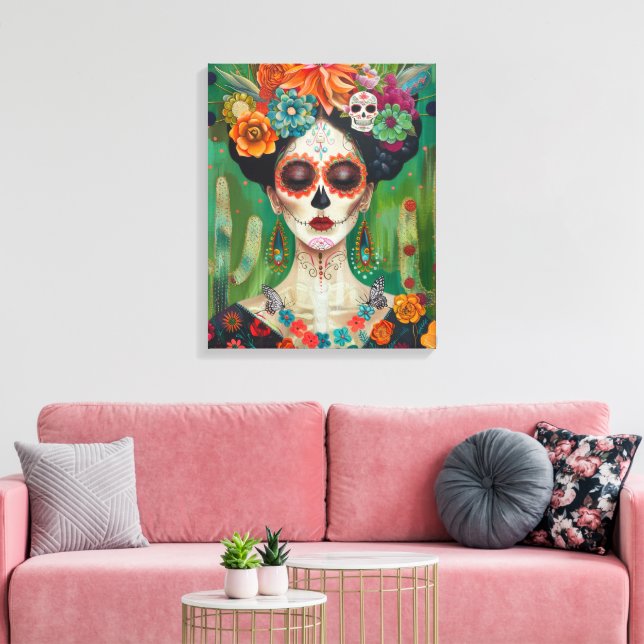 Impressão Em Tela Crânio estético mexicano (Insitu(Sala de estar))