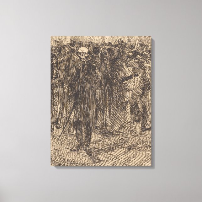 Impressão Em Tela Crânio na multidão (por Albert Besnard) (Frente)