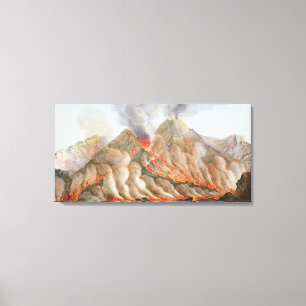 Impressão Em Tela Cratera do Monte Vesúvio de um desenho original