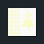 Impressão Em Tela Cream Modern Houndstooth c/ fashion Silhouette<br><div class="desc">Padrão moderno de Houndstooth do século médio na paleta colorida "Moods Modernos" de Emporio Moffa,  que lembra as cores da cozinha,  da moda e do decoro doméstico dos anos 50.</div>