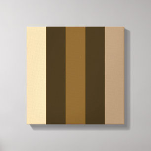 Impressão Em Tela Creme retro largo/marrons das listras verticais da