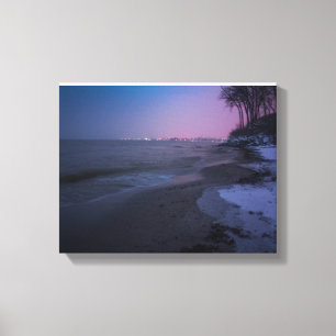 Impressão Em Tela Crepúsculo do inverno na praia