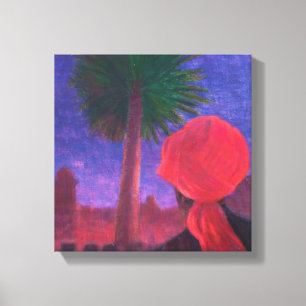 Impressão Em Tela Crepúsculo vermelho Jodhpur 2012 do turbante