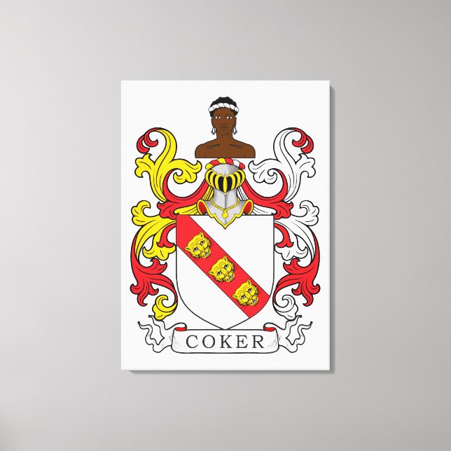 Impressão Em Tela Crest da Família Coker (Frente)