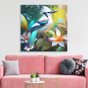 Impressão Em Tela Crested Teal Winged Jay