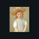 Impressão Em Tela Criança com chapéu de palha | Mary Cassatt<br><div class="desc">Criança em um Chapéu de Palha (1886) pela artista impressionista americana Mary Cassatt. Arte original é uma pintura a óleo na canvas que mostra um retrato de uma jovem em um chapéu de palha sobredimensionado, vestindo uma cinza comum antes. A expressão séria no rosto da menina marca esta pintura além...</div>