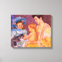 Impressão Em Tela Crianças brincando com um gato (por Mary Cassatt)