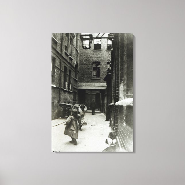 Impressão Em Tela Crianças brincando em favela, 1899 (Frente)