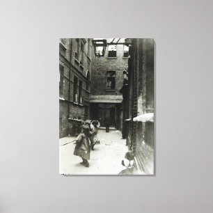 Impressão Em Tela Crianças brincando em favela, 1899