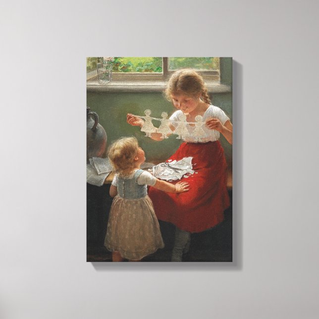 Impressão Em Tela Crianças Fazeres Silhuettes (Crianças Cutes Brinca (Frente)