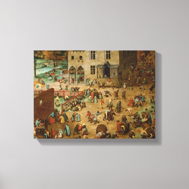 Impressão Em Tela Crianças Jogando Jogos (Pieter Bruegel, o Velho) (Frente)