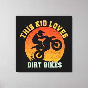 Impressão Em Tela Crianças Moto de Terra Engraçada