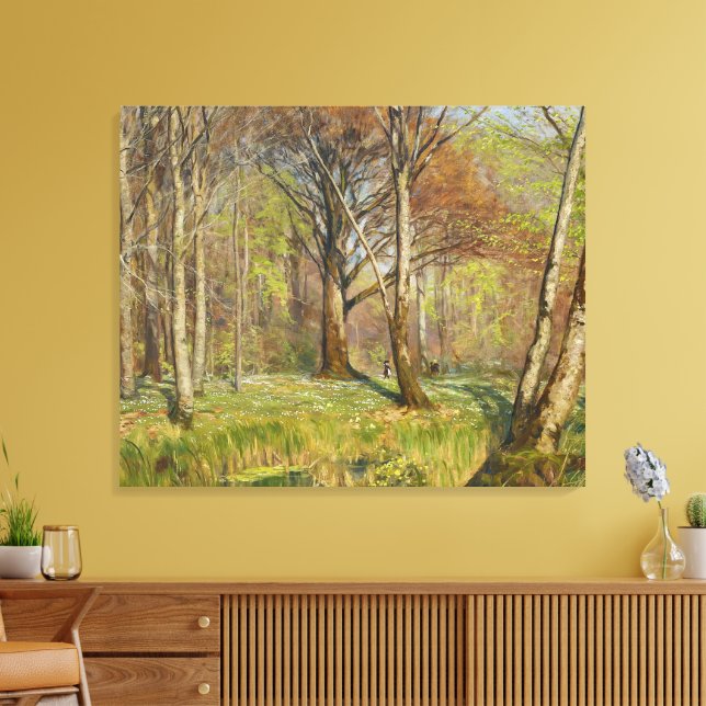 Impressão Em Tela Crianças na floresta primavera H.A. Brendekilde (Insitu(Sala de estar))