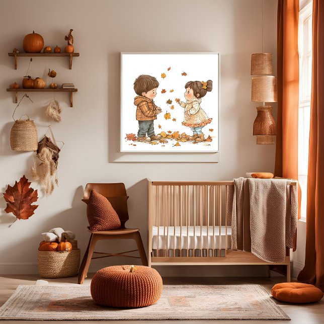 Impressão Em Tela Crianças na Queda (Criador carregado)