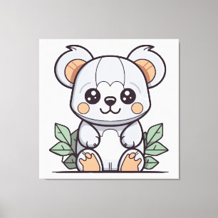 Impressão Em Tela Criando Vetor de Koala Mágico Kawaii