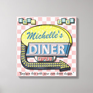 Impressão Em Tela Criar seu próprio sinal retro feito sob encomenda