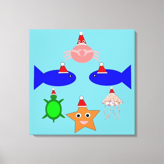 Impressão Em Tela Criaturas do Mar de Natal (Frente)