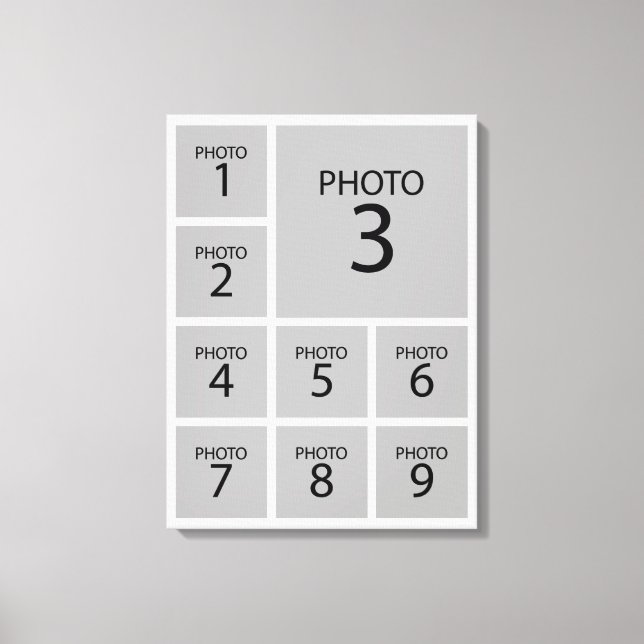 Impressão Em Tela Crie a sua colagem modelo 9 FOTO Personalizada (Frente)