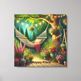 Impressão Em Tela Crie seu lugar feliz - natureza tranquila