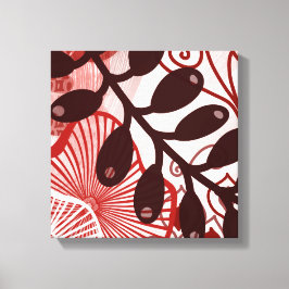 Impressão Em Tela Crimson Currents – Modern Abstract Botanical Art