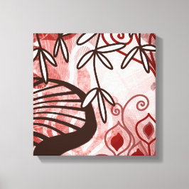 Impressão Em Tela Crimson Garden – Abstract Botanical Pattern Art Pr