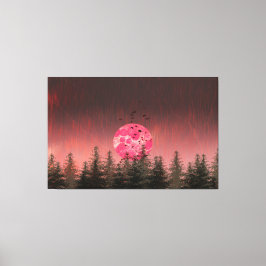 Impressão Em Tela Crimson Moon Escape