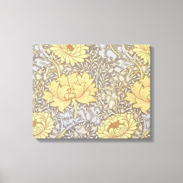 Impressão Em Tela Crisântemo Flores Mãe de William Morris (Frente)