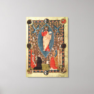 Impressão Em Tela Cristo em Majestade com Santos