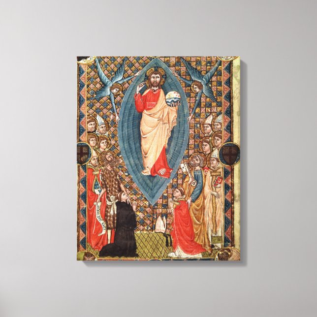 Impressão Em Tela Cristo em Majestade com Santos (Frente)