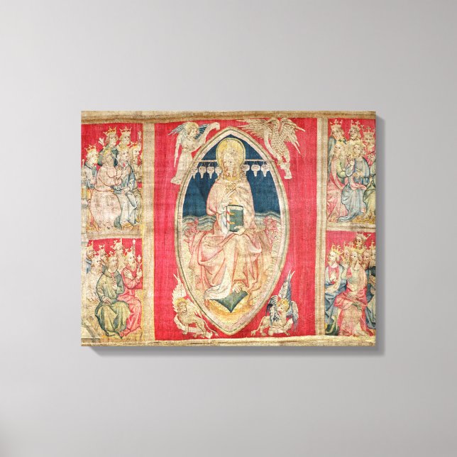 Impressão Em Tela Cristo entronado com as bestas apocalípticas (Frente)