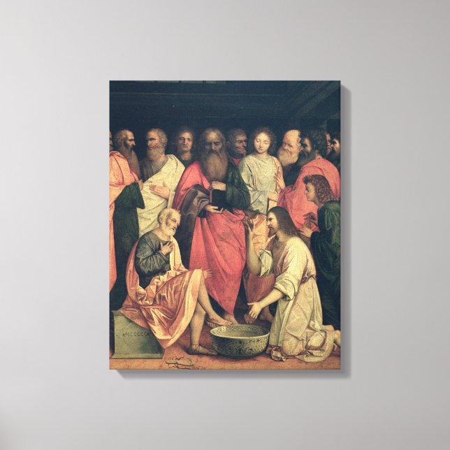 Impressão Em Tela Cristo Lavando os Pés dos Discípulos (Frente)