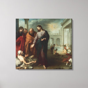 Impressão Em Tela Cristo na piscina de Bethesda, 1667-70 (óleo no C