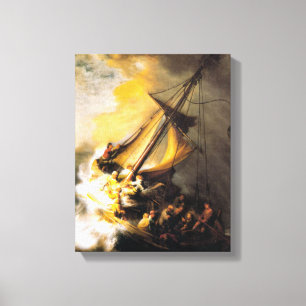Impressão Em Tela Cristo na tempestade no mar de Galilee Rembrandt
