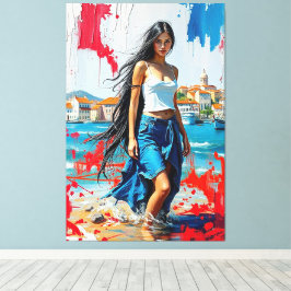 Impressão Em Tela Croatia Hrvatska Kroatien Hrv Zagreb Split Flag