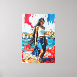 Impressão Em Tela Croatia Hrvatska Kroatien Hrv Zagreb Split Flag 