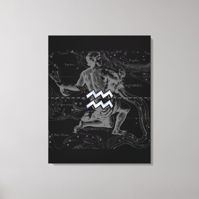 Impressão Em Tela Cromo como Aquarius Zodiac Sinal em Hevélio (Frente)