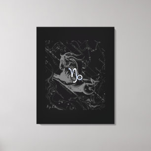 Impressão Em Tela Cromo como Capricórnio Zodiac Sinal em Hevélio