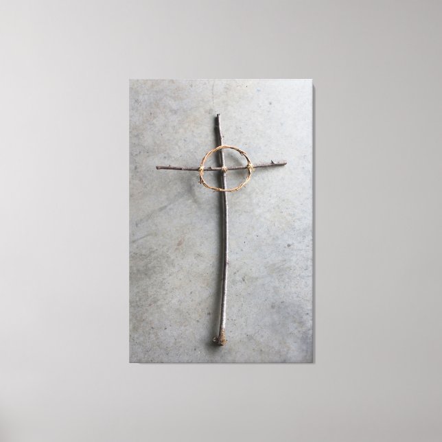 Impressão Em Tela Cruz Celta Contemporânea de Vinhetas e Vinhas (Frente)