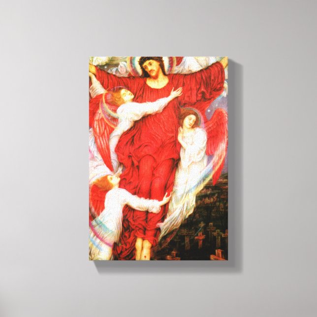 Impressão Em Tela Cruz Vermelha (Crucificação de Jesus Cristo) (Frente)